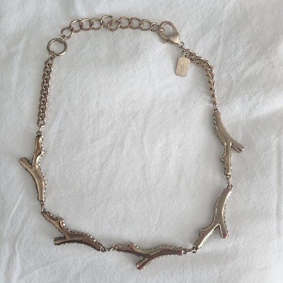 Rare Badgley Mischka Coral Branch Swavorski Crystal Necklace - Picture 3 of 11